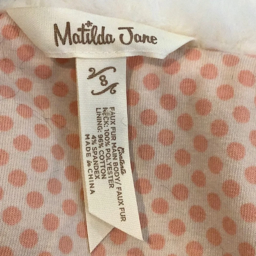 MATILDA JANE Girls Dressy Fancy Formal Black/White Faux Fur Fall Jacket Coat 8